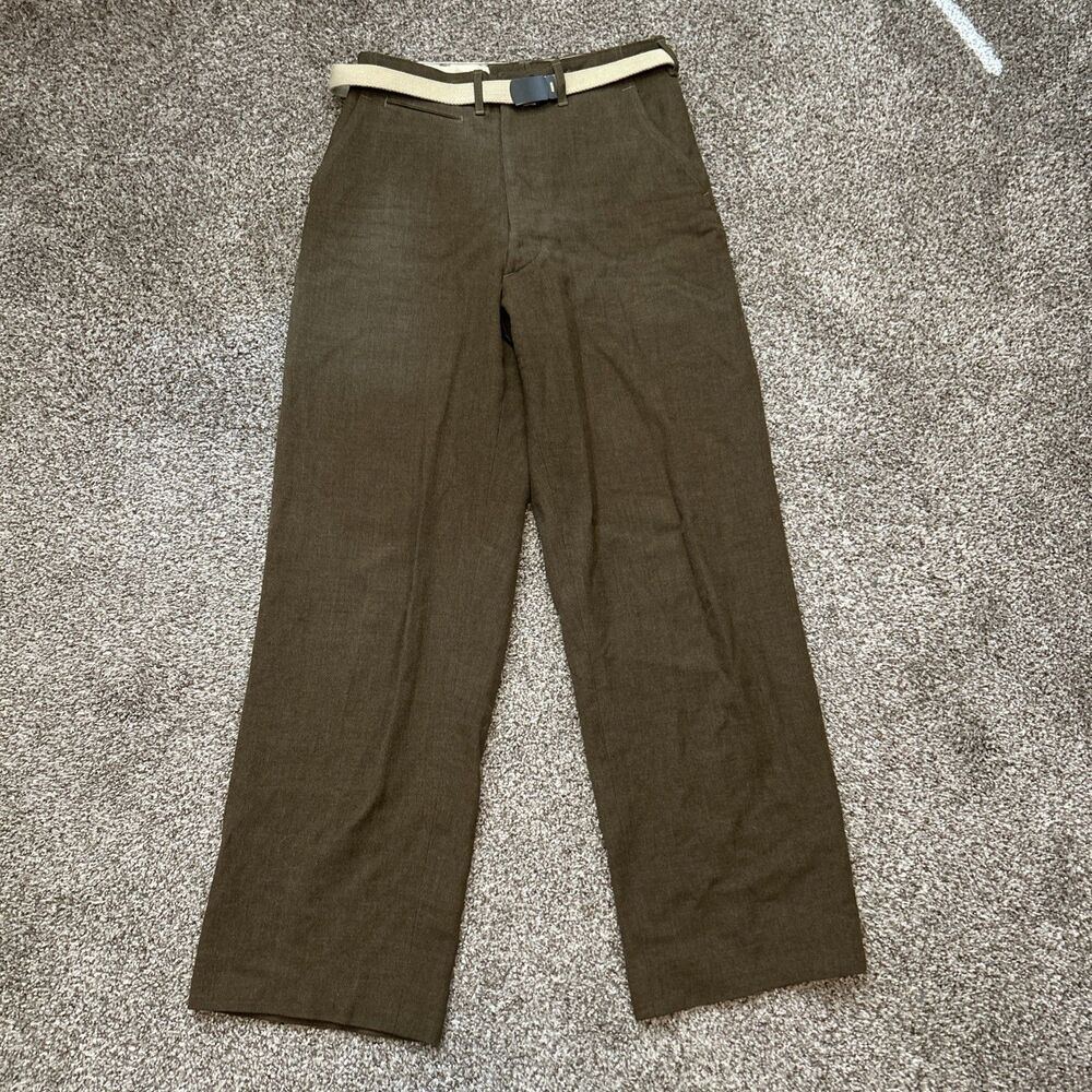 Vintage WW2 Army Military Green Wool Trousers Pants 30x33 True Vintage